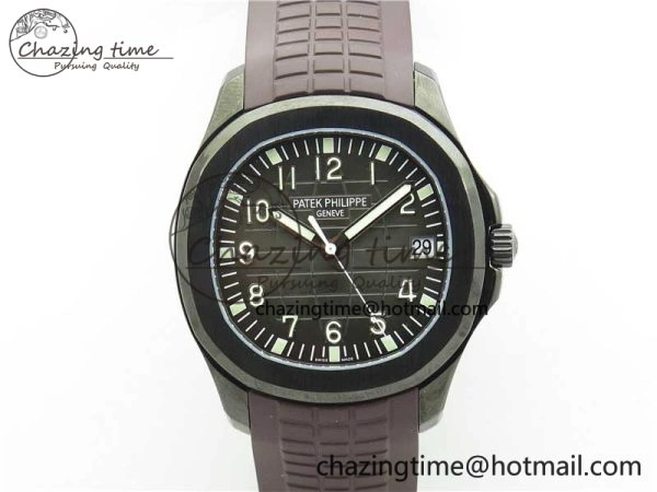 Aquanaut Black Venom DLC ZF 1:1 Best Edition Black Dial on Brown Rubber Strap 324CS (Free box)