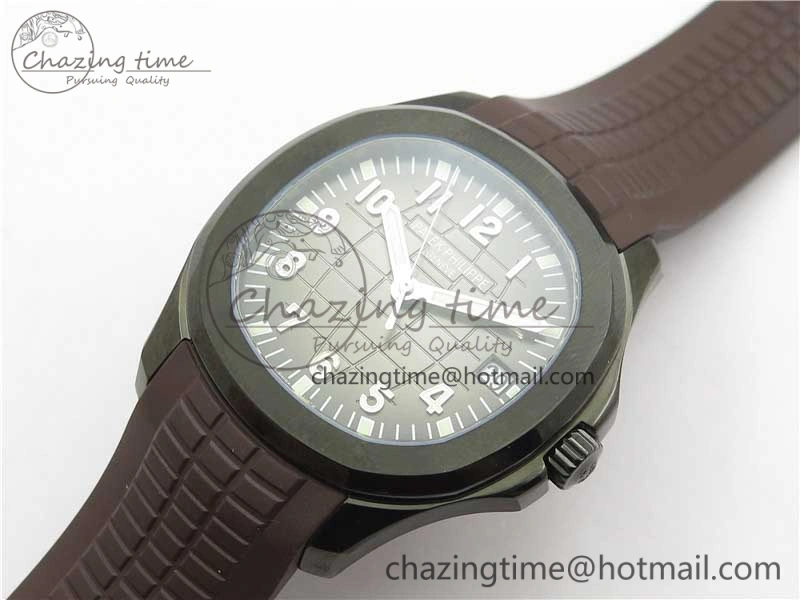 Aquanaut Black Venom DLC ZF 1:1 Best Edition Black Dial on Brown Rubber Strap 324CS (Free box)