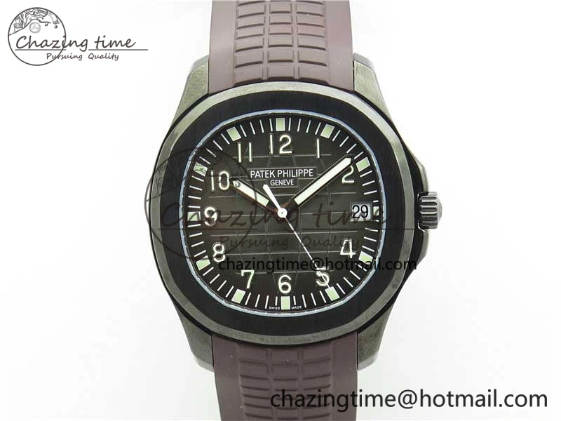 Aquanaut Black Venom DLC ZF 1:1 Best Edition Black Dial on Brown Rubber Strap 324CS (Free box)