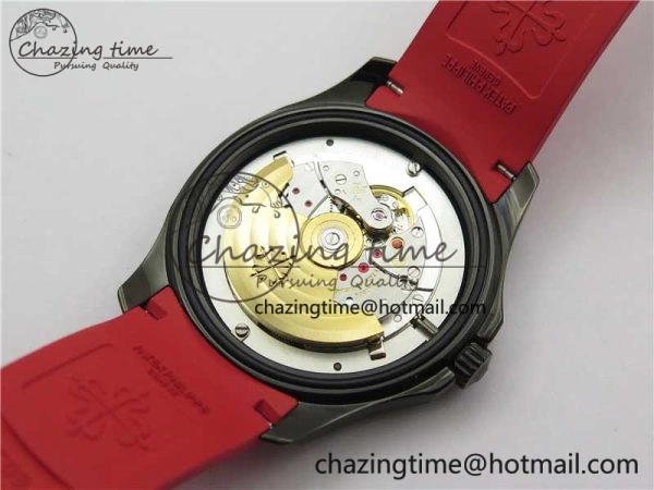 Aquanaut Black Venom DLC ZF 1:1 Best Edition Black Dial on Red Rubber Strap 324CS (Free box)