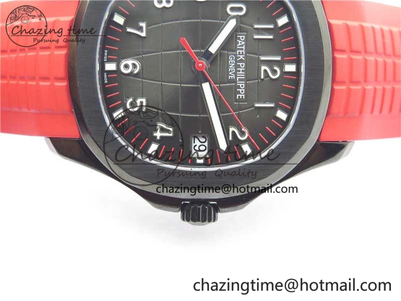 Aquanaut Black Venom DLC ZF 1:1 Best Edition Black Dial on Red Rubber Strap 324CS (Free box)