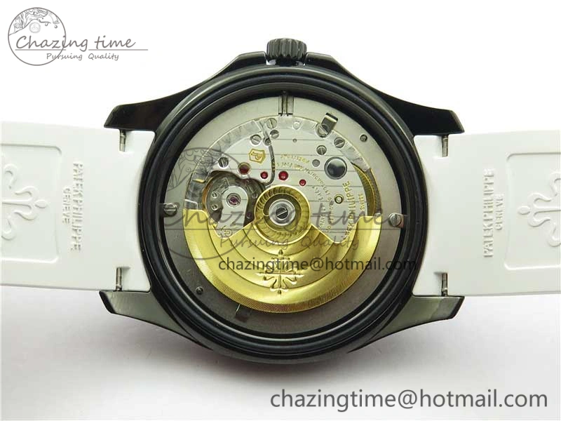 Aquanaut Black Venom DLC ZF 1:1 Best Edition Black Dial on White Rubber Strap 324CS (Free box)