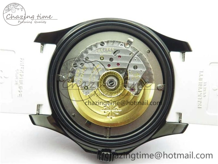 Aquanaut Black Venom DLC ZF 1:1 Best Edition Black Dial on White Rubber Strap 324CS (Free box)