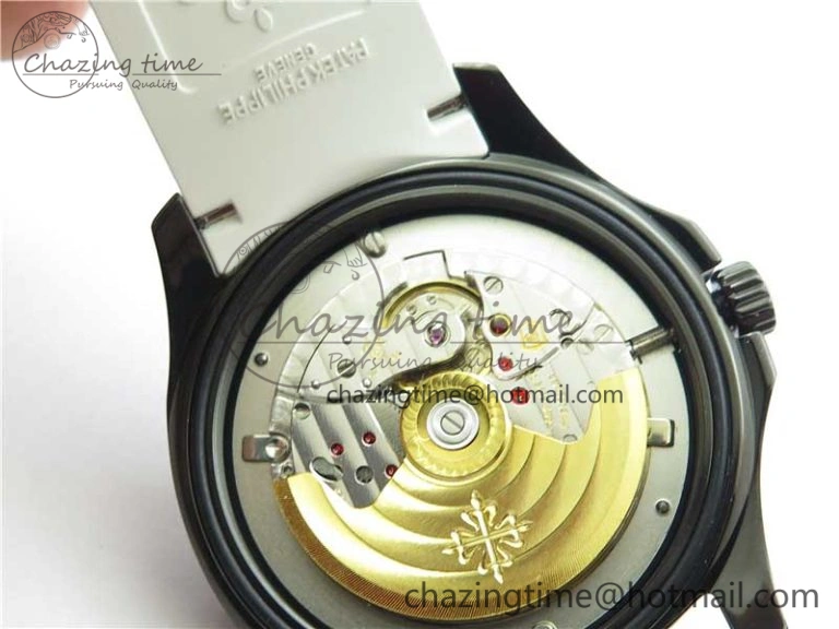 Aquanaut Black Venom DLC ZF 1:1 Best Edition Black Dial on White Rubber Strap 324CS (Free box)