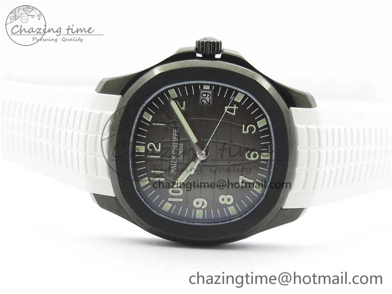 Aquanaut Black Venom DLC ZF 1:1 Best Edition Black Dial on White Rubber Strap 324CS (Free box)