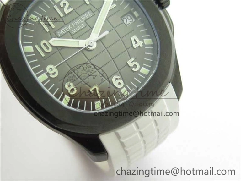 Aquanaut Black Venom DLC ZF 1:1 Best Edition Black Dial on White Rubber Strap 324CS (Free box)