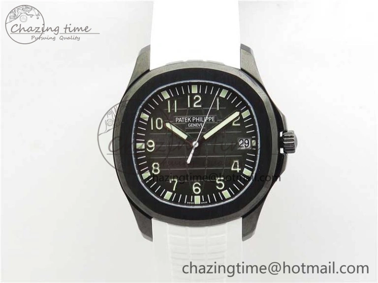 Aquanaut Black Venom DLC ZF 1:1 Best Edition Black Dial on White Rubber Strap 324CS (Free box)
