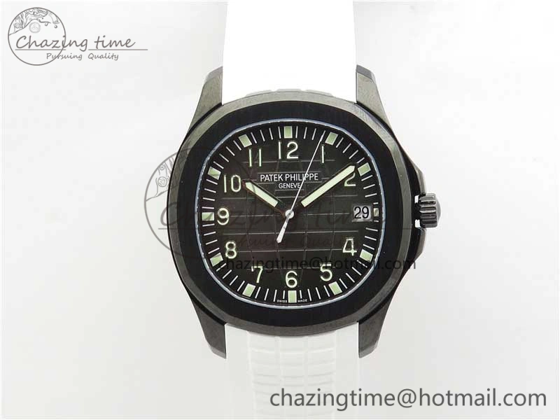 Aquanaut Black Venom DLC ZF 1:1 Best Edition Black Dial on White Rubber Strap 324CS (Free box)