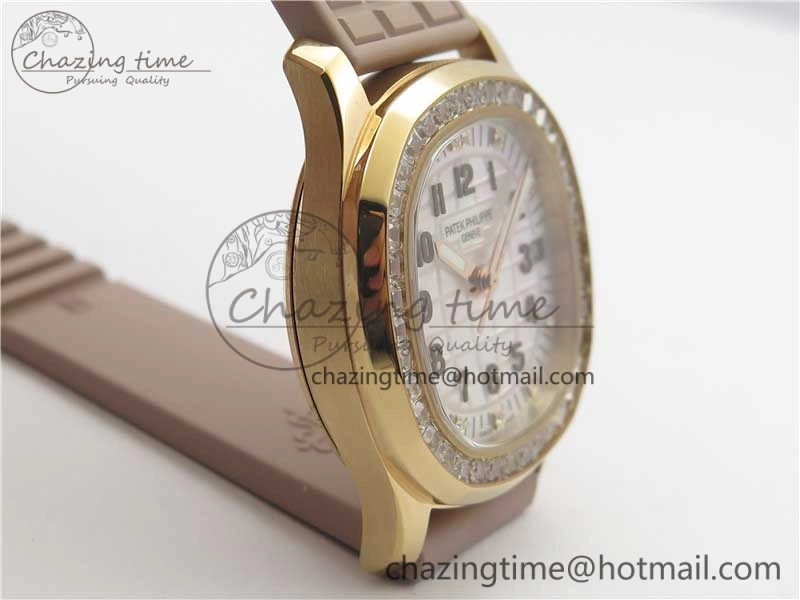 Aquanaut Jumbo 5069A RG PPF 1-1 Best Edition White MOP Dial on Rubber Strap Asian PP324CS(Free box)