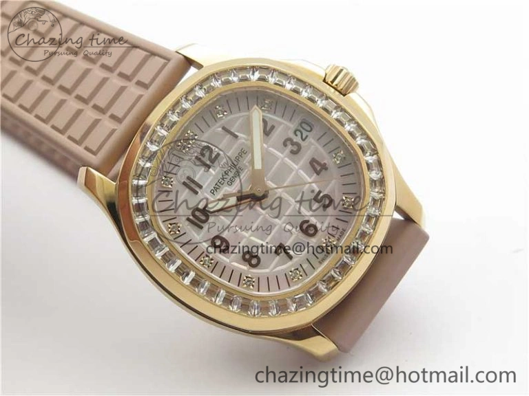 Aquanaut Jumbo 5069A RG PPF 1-1 Best Edition White MOP Dial on Rubber Strap Asian PP324CS(Free box)