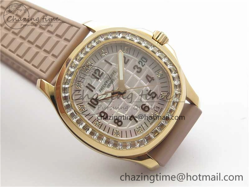 Aquanaut Jumbo 5069A RG PPF 1-1 Best Edition White MOP Dial on Rubber Strap Asian PP324CS(Free box)