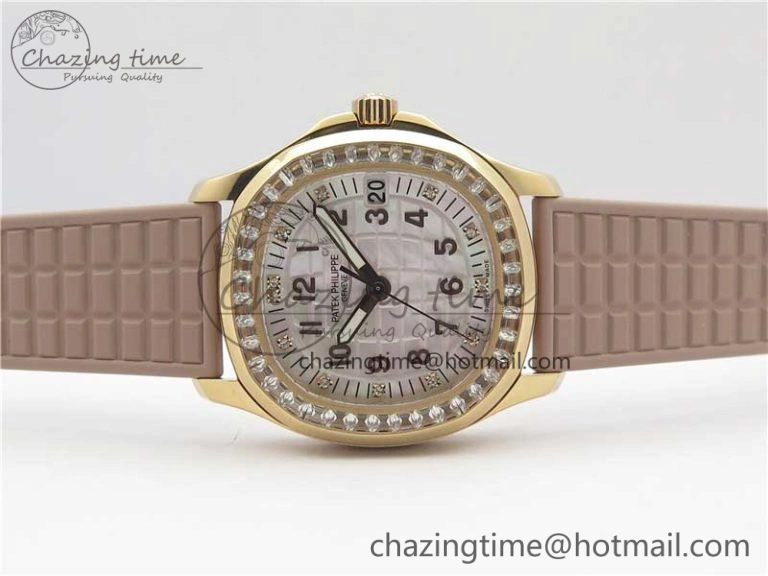 Aquanaut Jumbo 5069A RG PPF 1-1 Best Edition White MOP Dial on Rubber Strap Asian PP324CS(Free box)