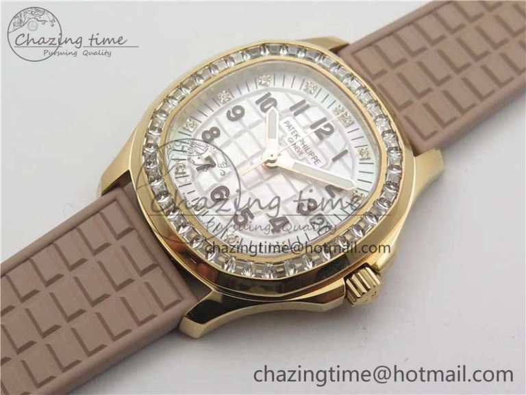 Aquanaut Jumbo 5069A RG PPF 1-1 Best Edition White MOP Dial on Rubber Strap Asian PP324CS(Free box)
