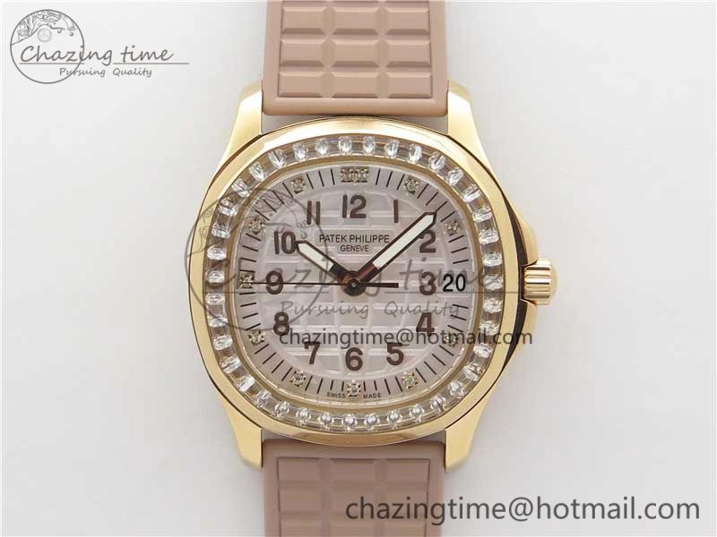 Aquanaut Jumbo 5069A RG PPF 1-1 Best Edition White MOP Dial on Rubber Strap Asian PP324CS(Free box)
