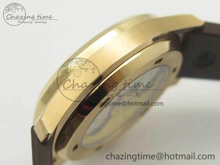 Aquanaut Jumbo 5069A RG TWF Best Edition Brown Dial Diam on Rubber Strap Asian PP324CS (Free Box)