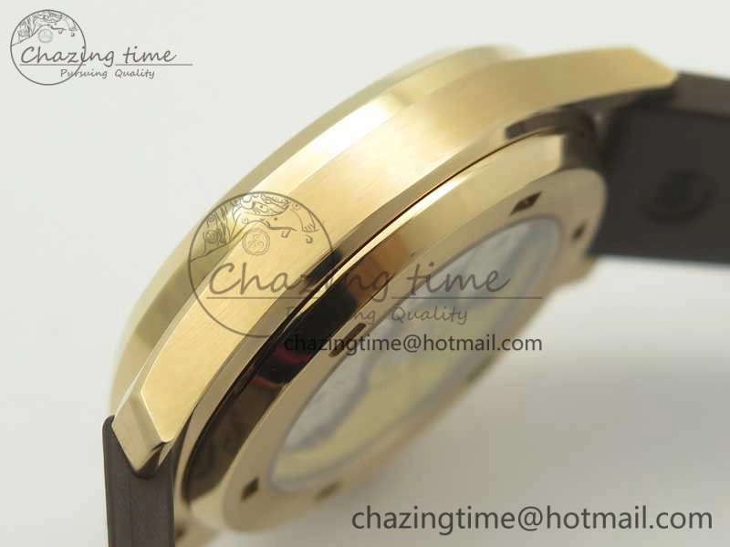 Aquanaut Jumbo 5069A RG TWF Best Edition Brown Dial Diam on Rubber Strap Asian PP324CS (Free Box)