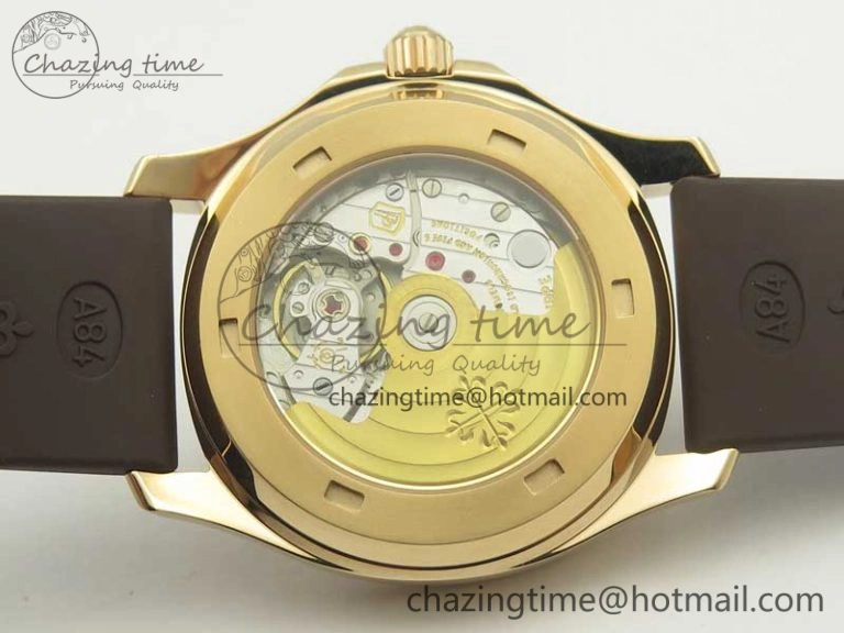 Aquanaut Jumbo 5069A RG TWF Best Edition Brown Dial Diam on Rubber Strap Asian PP324CS (Free Box)