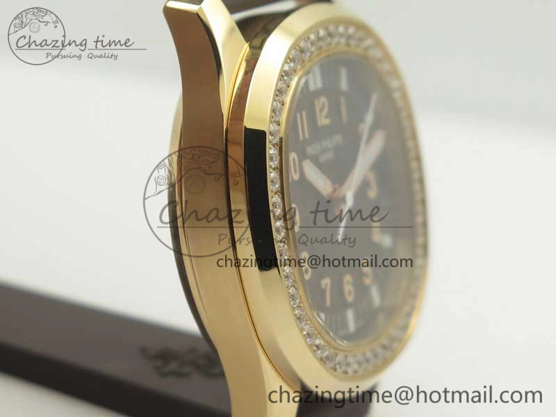 Aquanaut Jumbo 5069A RG TWF Best Edition Brown Dial Diam on Rubber Strap Asian PP324CS (Free Box)