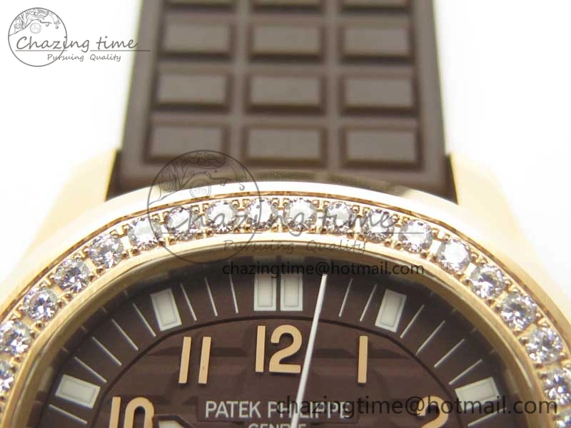 Aquanaut Jumbo 5069A RG TWF Best Edition Brown Dial Diam on Rubber Strap Asian PP324CS (Free Box)