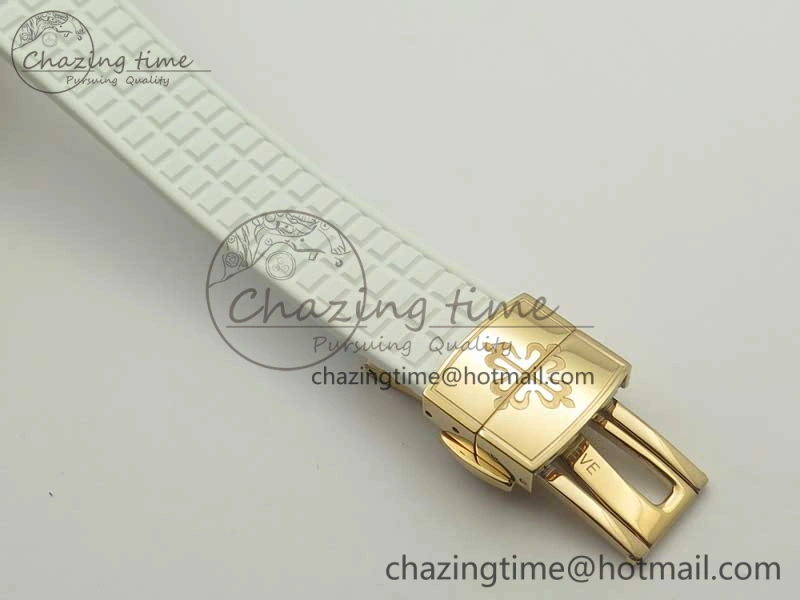 Aquanaut Jumbo 5069A RG TWF Best Edition White Dial Diam on Rubber Strap Asian PP324CS (Free Box)