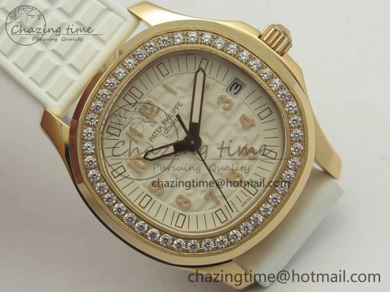 Aquanaut Jumbo 5069A RG TWF Best Edition White Dial Diam on Rubber Strap Asian PP324CS (Free Box)