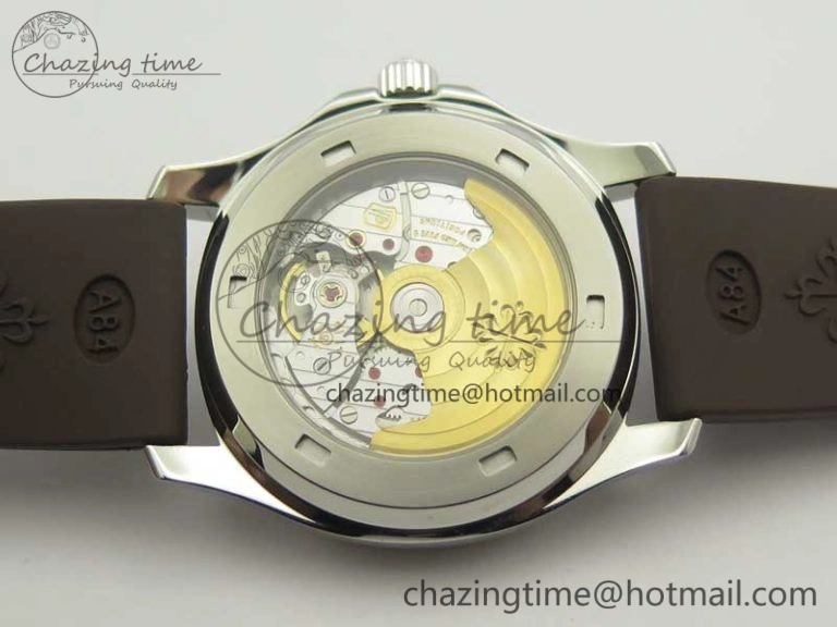 Aquanaut Jumbo 5069A SS Best Edition Brown Dial On Brown Rubber Strap A324 (Free Box)