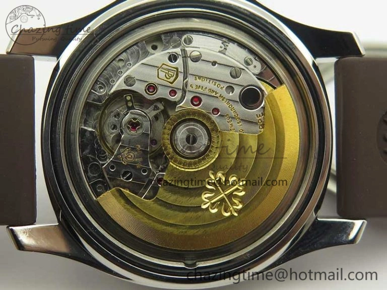 Aquanaut Jumbo 5069A SS Best Edition Brown Dial On Brown Rubber Strap A324 (Free Box)