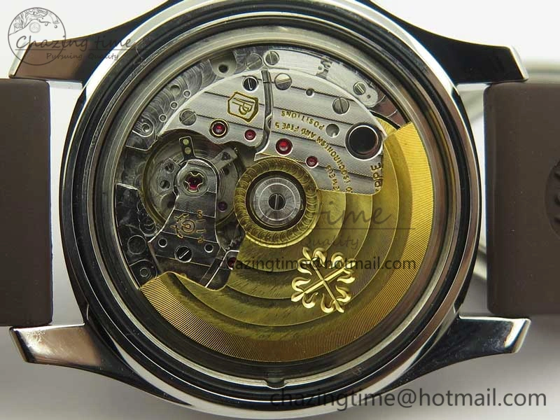Aquanaut Jumbo 5069A SS Best Edition Brown Dial On Brown Rubber Strap A324 (Free Box)