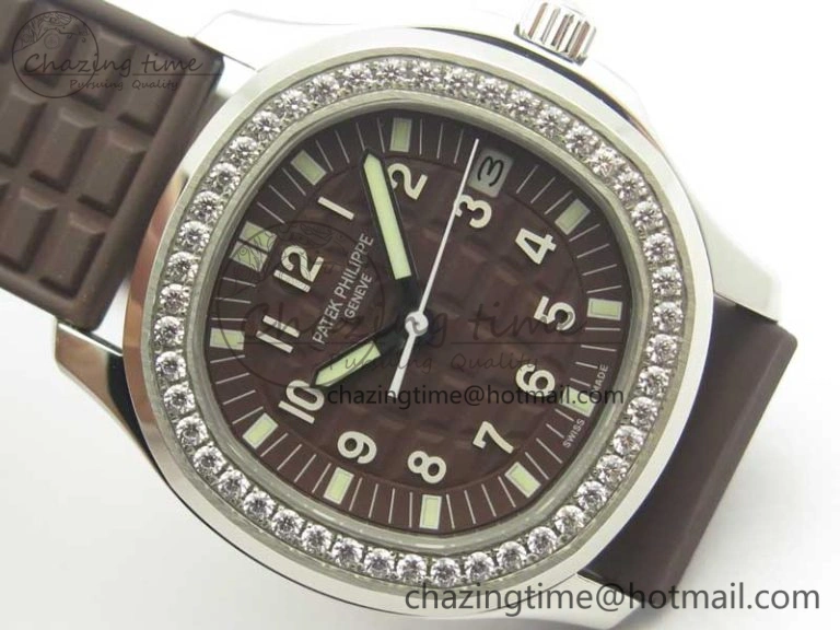 Aquanaut Jumbo 5069A SS Best Edition Brown Dial On Brown Rubber Strap A324 (Free Box)