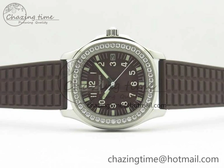 Aquanaut Jumbo 5069A SS Best Edition Brown Dial On Brown Rubber Strap A324 (Free Box)
