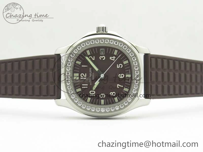 Aquanaut Jumbo 5069A SS Best Edition Brown Dial On Brown Rubber Strap A324 (Free Box)