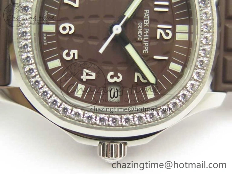 Aquanaut Jumbo 5069A SS Best Edition Brown Dial On Brown Rubber Strap A324 (Free Box)