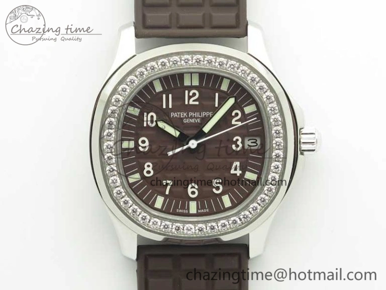 Aquanaut Jumbo 5069A SS Best Edition Brown Dial On Brown Rubber Strap A324 (Free Box)