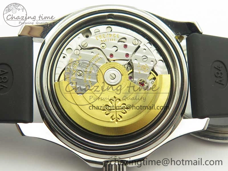 Aquanaut Jumbo 5069G SS Best Edition Black Dial On Black Rubber Strap Asian PP324CS(Free Box)