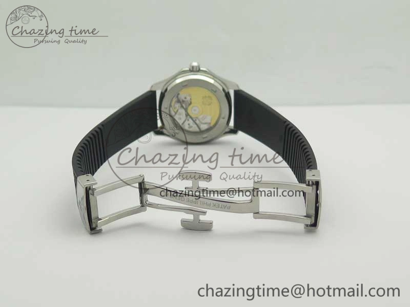 Aquanaut Jumbo 5069G SS Best Edition Black Dial On Black Rubber Strap Asian PP324CS(Free Box)