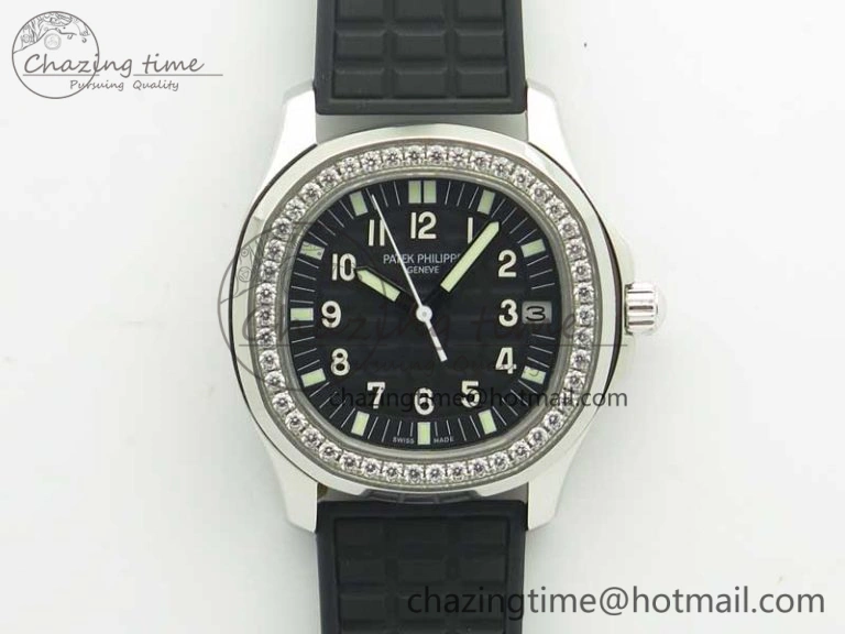 Aquanaut Jumbo 5069G SS Best Edition Black Dial On Black Rubber Strap Asian PP324CS(Free Box)