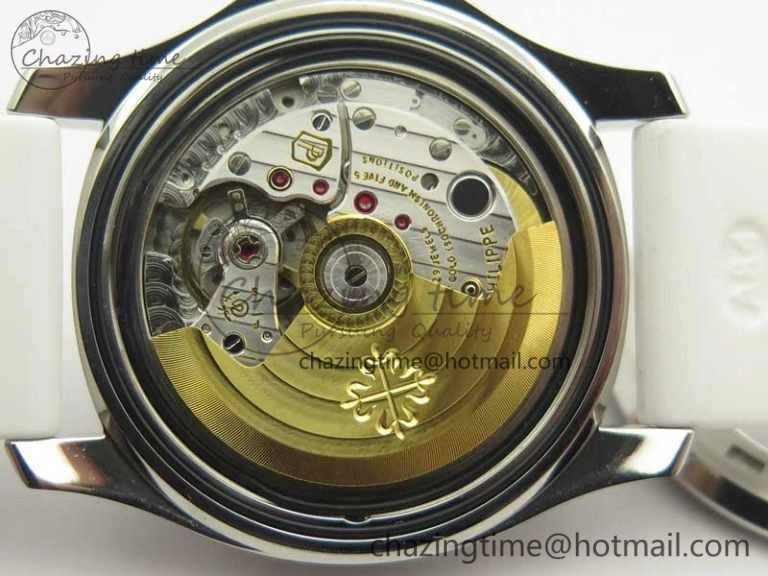 Aquanaut Jumbo 5069G SS Best Edition White Dial On White Rubber Strap Asian PP324CS(Free Box)