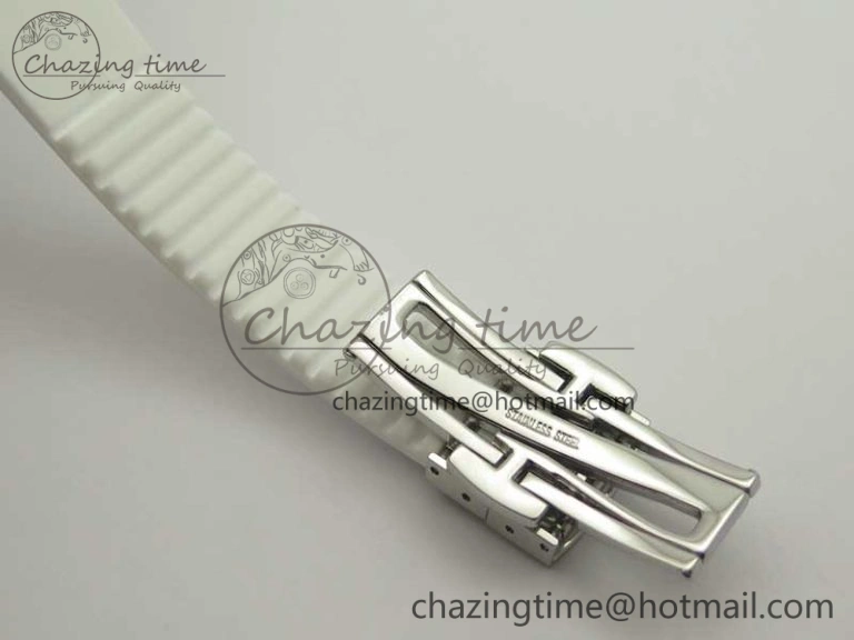 Aquanaut Jumbo 5069G SS Best Edition White Dial On White Rubber Strap Asian PP324CS(Free Box)