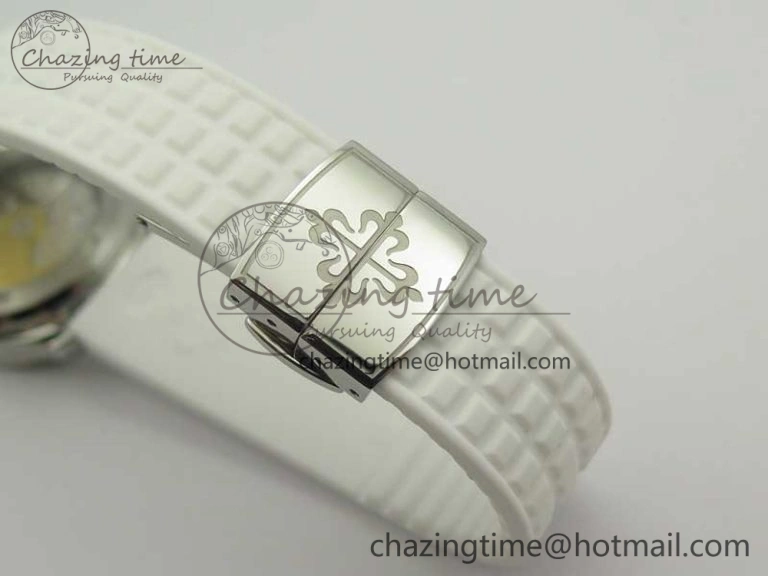 Aquanaut Jumbo 5069G SS Best Edition White Dial On White Rubber Strap Asian PP324CS(Free Box)