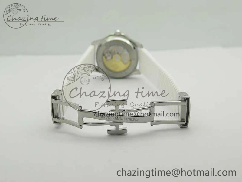 Aquanaut Jumbo 5069G SS Best Edition White Dial On White Rubber Strap Asian PP324CS(Free Box)