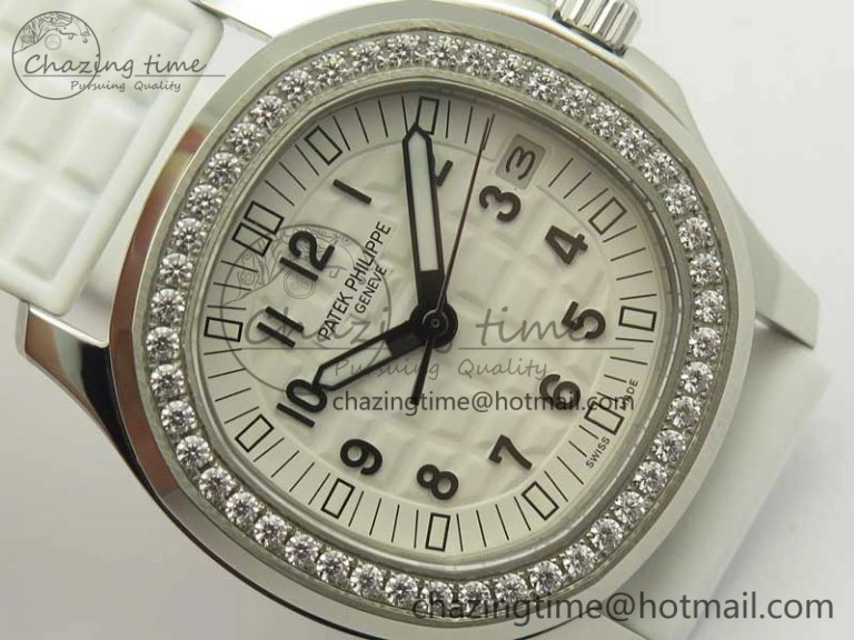 Aquanaut Jumbo 5069G SS Best Edition White Dial On White Rubber Strap Asian PP324CS(Free Box)