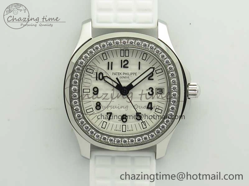 Aquanaut Jumbo 5069G SS Best Edition White Dial On White Rubber Strap Asian PP324CS(Free Box)