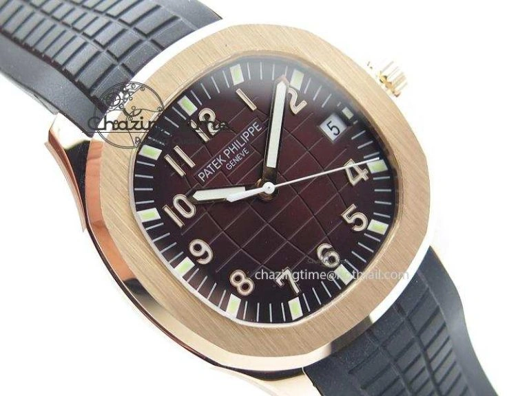 Aquanaut Jumbo RG Bp-Maker Best Edition Brown Dial On Black Rubber Strap MIYOTA 9015 PP324CS