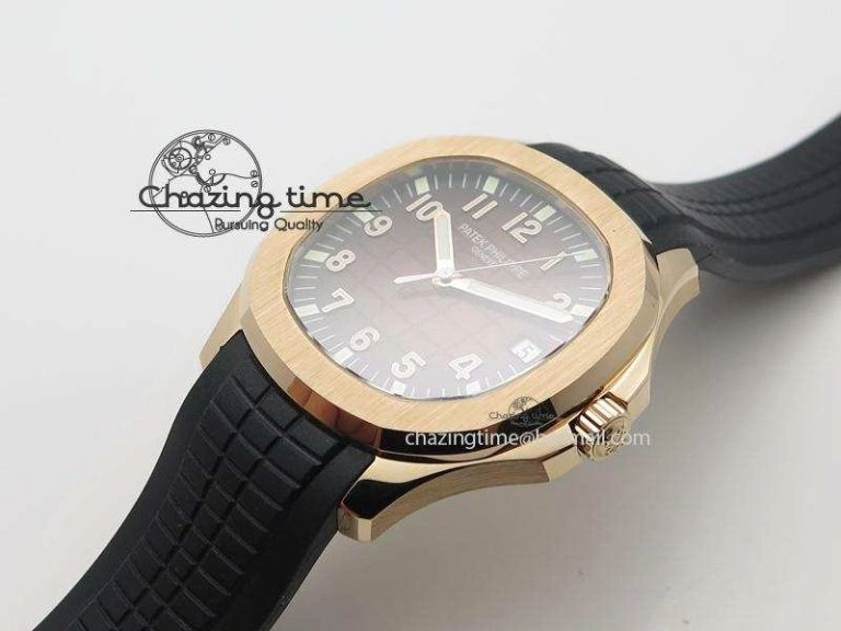 Aquanaut Jumbo RG Bp-Maker Best Edition Brown Dial On Black Rubber Strap MIYOTA 9015 PP324CS