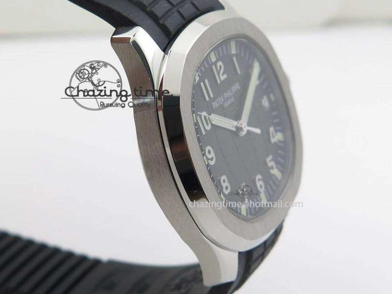 Aquanaut Jumbo V4 SS Black Dial on Black Rubber Strap Best Edition A2824