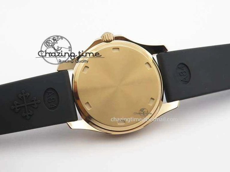 Aquanaut RG 35mm Best Edition Black Dial Diamond Bezel On Black Rubber Strap Ronda Quartz