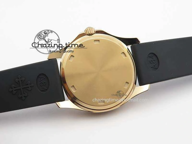 Aquanaut RG 35mm Best Edition Black Dial Diamond Bezel On Black Rubber Strap Ronda Quartz