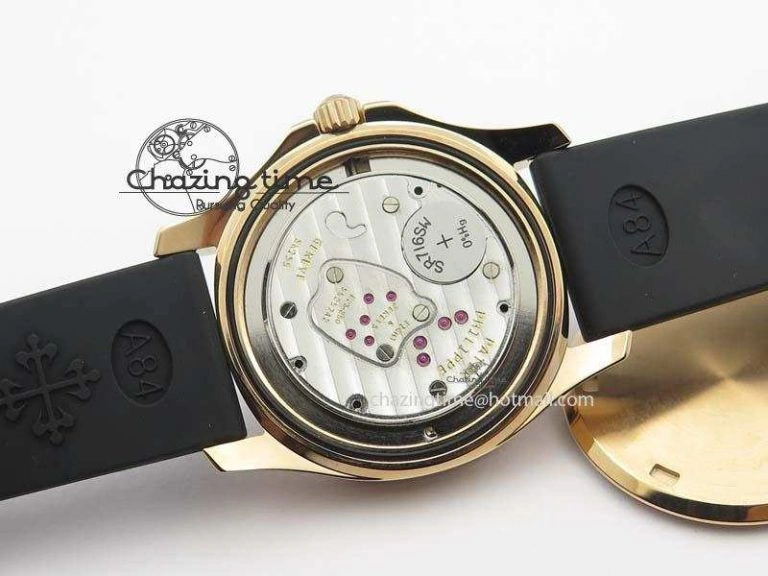 Aquanaut RG 35mm Best Edition Black Dial Diamond Bezel On Black Rubber Strap Ronda Quartz