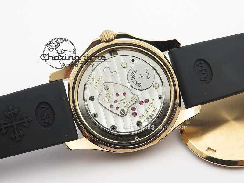 Aquanaut RG 35mm Best Edition Black Dial Diamond Bezel On Black Rubber Strap Ronda Quartz