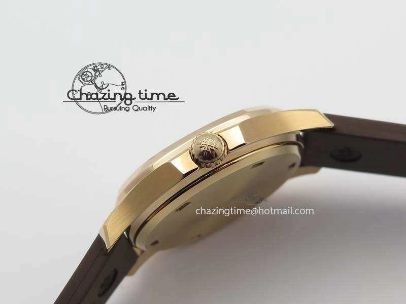 Aquanaut RG 35mm Best Edition Brown Dial Diamond Bezel On Brown Rubber Strap Ronda Quartz